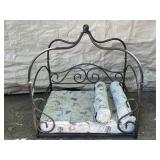 WROUGHT IRON CANOPY BED, PET BED