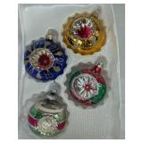 Vintage mercury, glass ornaments