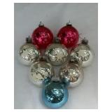 Vintage mercury, glass ornaments