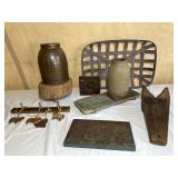 Primitive decor, canning crocks