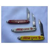 1933 COCA-COLA POCKET KNIVES SET OF THREE
