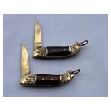 THAI Rosewood & brass pocket knife x2