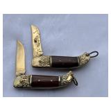 THAI Rose wooden brass pocket knives