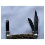 Indian head triple blade pocket Knife