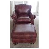 Hancock & Moore Leather Chair & Ottoman