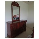 Cherry finish Dresser & Mirror