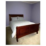Queen Sleigh Bed W/6 Slider Drawers