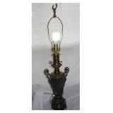 Brass/green Marble Look Lamp