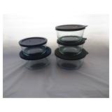 5pc. Pyrex Covered Glass Bowls
