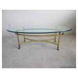 Glass Top Brass Coffee Table