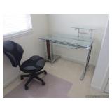 Tempered Glass Office Desk And Chair