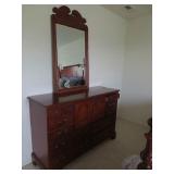 Cherry Finish Dresser & Mirror