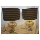 Pair Of Smoked Glass Lamps