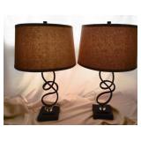 Pair Of Browm Modern Lamps