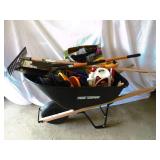 Wheelbarrow Lot Of Garden Supplies