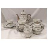Elegant Platinum Print Tea Party Set