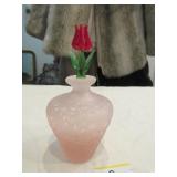 Royal Limited pink frosted glass perfume bottle