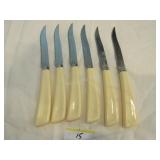 6 Vintage steak knives c. 1950 6 Vintage steak knives c. 1950