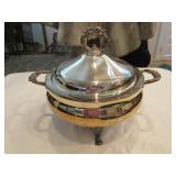 Electric silver plate covered casserole w/ cord Electric silver plate covered casserole w/ cord
