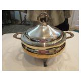 Electric silver plate covered casserole w/ cord