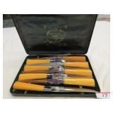 8 vintage Sheffield steak knife w/ box c. 1940 8 vintage Sheffield steak knife w/ box c. 1940