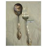 Pair International Silver salad fork and spoon Pair International Silver salad fork and spoon