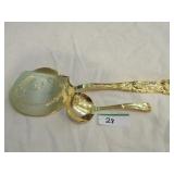 Gold plated ladle (Italy) and tomato spoon(England