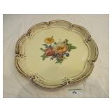 Wooden decoupage serving tray approx 12" diam