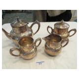 4 pc Silverplate tea service by Florence Plate Co 4 pc Silverplate tea service by Florence Plate Co