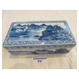 Mid Century Chinese ceramic brush box Quinlong