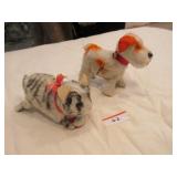 2 wind up Japanese toys: cat, dog (ripped fabric)