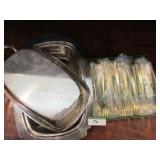 8 Rogers gold plated cocktail forks (NIP), silver- 8 Rogers gold plated cocktail forks (NIP), silver-