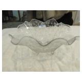Elegant Depression glass footed centerpiece bowl Elegant Depression glass footed centerpiece bowl