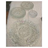 Pressed glass ashtrays, serving tray Pressed glass ashtrays, serving tray