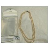 Vintage double strand cultured pearl necklace w/ Vintage double strand cultured pearl necklace w/