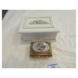 Wooden jewelry box, Italian brass jewel box