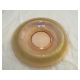 Elegant pink Depression compote w/ gold design Elegant pink Depression compote w/ gold design