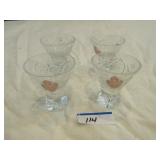 4 cut crystal Czech liquor glasses (NWT)