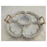 Ceramic oyster tray approx 12" to 14" diam