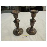 Pair sterling weighted candlesticks approx 6"H Pair sterling weighted candlesticks approx 6"H