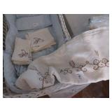 Vintage embroidered tablecloth and 2 sets of Vintage embroidered tablecloth and 2 sets of