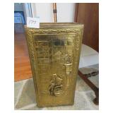 English umbrella stand with stamped brass