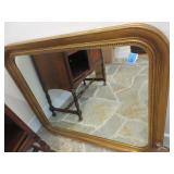 Gilt framed wall mirror, oblong hanging approx Gilt framed wall mirror, oblong hanging approx