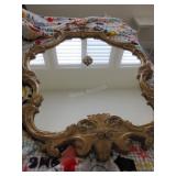 c. 1940 Rococco style wall mirror w/ Hanhart clock c. 1940 Rococco style wall mirror w/ Hanhart clock