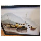 Oil painting of Chinese junques Oil painting of Chinese junques