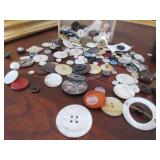 Vintage Mother of Pearl and other buttons, tatting