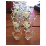 Vintage hand painted tumblers and juice glasses