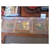 Dorothy C. Thorpe divided glass tray w/ original Dorothy C. Thorpe divided glass tray w/ original