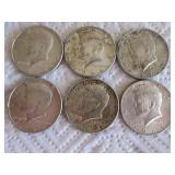 6-1964 Kennedy half dollars (silver) 6-1964 Kennedy half dollars (silver)