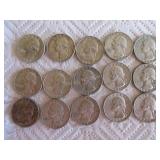 15-1964 Washington quarters (silver) 15-1964 Washington quarters (silver)